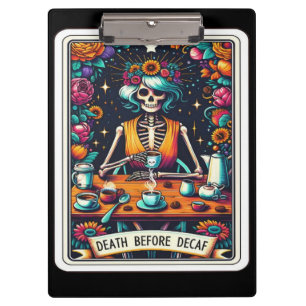 Porte-bloc Tarot Caféine avant la Mort – Squelette de Café Go