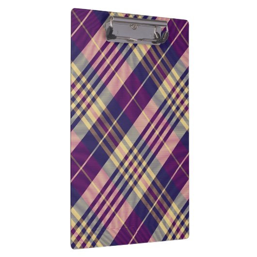 Porte-bloc Tartan mauve, or et bleu (Swatch)
