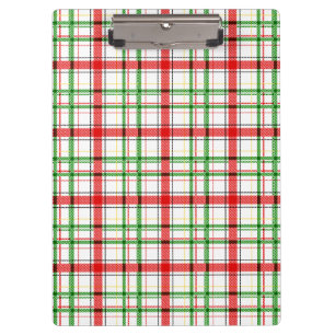 Porte-bloc Tartan plat de Noël - Blanc