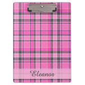 Porte-bloc Tartan rose gris (Devant)