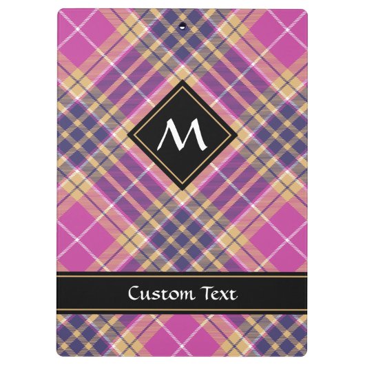 Porte-bloc Tartan rose, or et bleu (Dos)