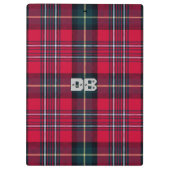Porte-bloc Tartan rouge avec vos initiales (Dos)