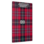 Porte-bloc Tartan rouge avec vos initiales (Swatch)
