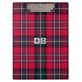 Porte-bloc Tartan rouge avec vos initiales (Devant)