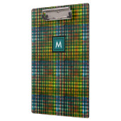 Porte-bloc Tartan vert moderne Nom du tatan mat initial Monog (Gauche)