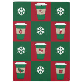Porte-bloc Tasses de café de Noël et flocons de neige pour le (Dos)