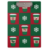 Porte-bloc Tasses de café de Noël et flocons de neige pour le (Devant)
