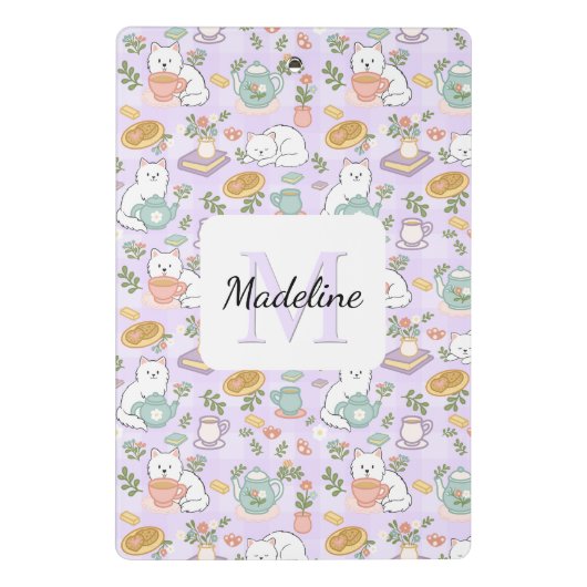 Porte-bloc Tea & Bookish Cats Personalized Mini Clipboard (Dos)