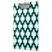 Porte-bloc Teal Black White Moroccan Quatrefoil Pattern #4DS (Gauche)
