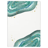 Porte-bloc Teal et or Geode de Faux (Dos)