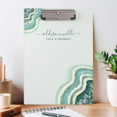 Porte-bloc Teal Luxe Pailleté Agate Géode Chic