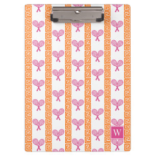 Porte-bloc Tennis Rayure Clé Grecque Rose Chaude & Monogram O