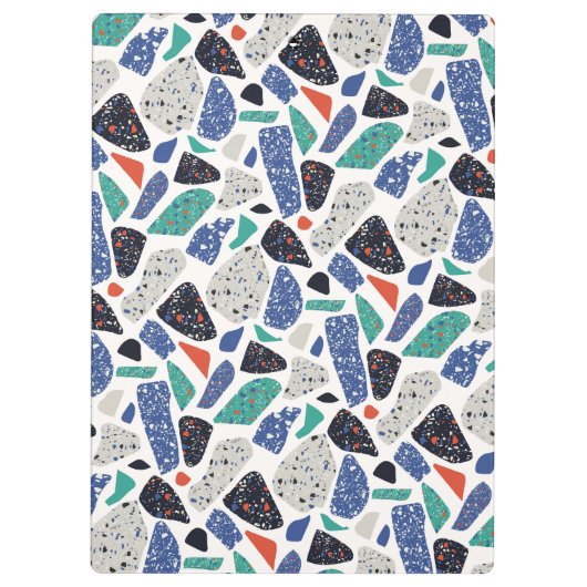 Porte-bloc Terrazzo motif en pierre design Bleu, Noir, Vert (Dos)