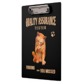 Porte-bloc Testeur QA Humour de chat (Gauche)