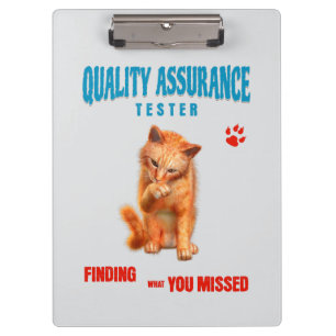 Porte-bloc Testeur QA Humour de chat