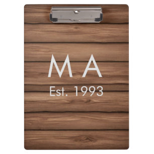 Porte-bloc Texte de lettre de nom année date bohème rustique