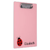 Porte-bloc Texte de nom rose et noir mignon avec Ladybug (Swatch)