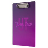 Porte-bloc Texte Monogrammé Moderne Éditable & Ombre Violet (Gauche)