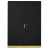 Porte-bloc Texte Or personnalisé Nom personnalisé Monogramme (Dos)