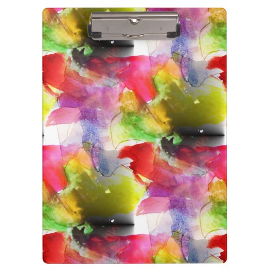 Porte-bloc Texture de conception rouge, aquarelle jaune (Devant)