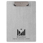 Porte-bloc Texture de tissu blanc Élégant Logo Monogramme Per (Devant)