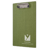 Porte-bloc Texture de tissu vert Élégant logo Monogramme Pers (Gauche)