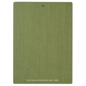 Porte-bloc Texture de tissu vert Élégant logo Monogramme Pers (Dos)