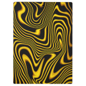 Porte-bloc Texture de tourbillons noir jaune or (Dos)