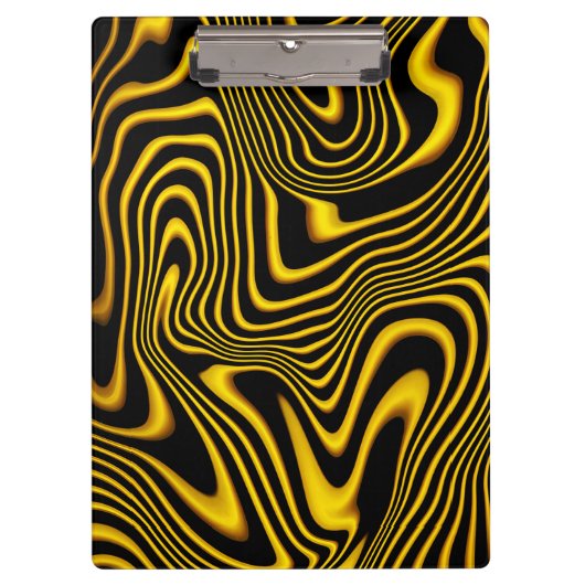Porte-bloc Texture de tourbillons noir jaune or (Devant)