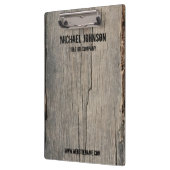 Porte-bloc Texture en bois rustique personnalisée avec logo (Gauche)