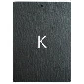 Porte-bloc Texture en cuir noir monogramme Faux (Dos)