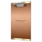 Porte-bloc Texture métallique simple brun-cuivre et or (Gauche)