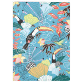 Porte-bloc Texture tropicale avec des toucans et des colibris (Dos)