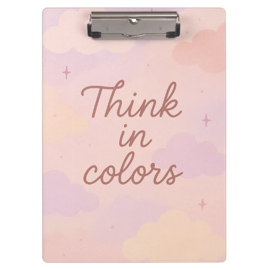 Porte-bloc Think in Colors – Pastel Aesthetic Motivational  (Devant)