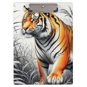 Porte-bloc Tiger Art Color Partiel noir blanc dessin