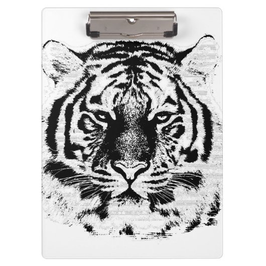 Porte-bloc Tigre noir et blanc (Devant)