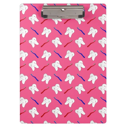 Porte-bloc Toothburshes et motif roses mignons de dents (Devant)