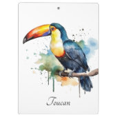 Porte-bloc toucan coloré assis sur une branche (Dos)