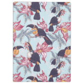 Porte-bloc Toucans avec le monogramme exotique des fleurs | (Dos)