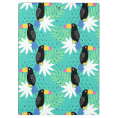 Porte-bloc Toucans sur le monogramme de Teal | (Dos)
