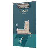 Porte-bloc Tour de Belem de Lisbonne dans le style poster vin (Gauche)