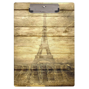 Porte-bloc Tour Eiffel vintage Paris en bois
