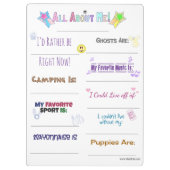 Porte-bloc Tout sur moi Customisez-le (Dos)