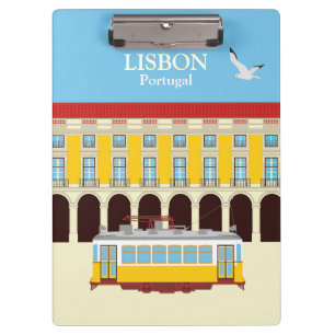 Porte-bloc Tramway jaune de Lisbonne style vintage