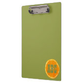Porte-bloc Tranche orange monogramme sur Arrière - plan vert (Gauche)