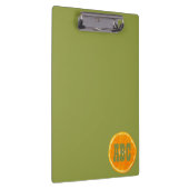 Porte-bloc Tranche orange monogramme sur Arrière - plan vert (Swatch)