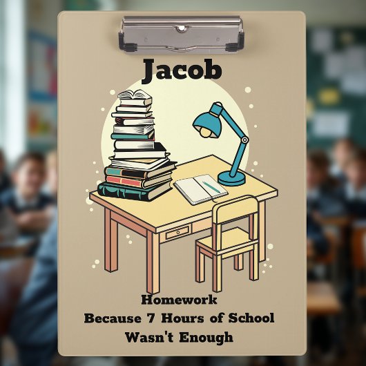 Porte-bloc Travail à domicile : Parce que 7 heures d'école ne