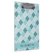 Porte-bloc Trellis Bleu Marocain, Quatrefoil, Votre Nom (Swatch)