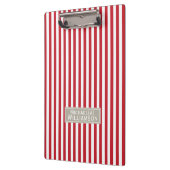 Porte-bloc Trendy Crimson brillant rouge & blanc rayé élégant (Gauche)