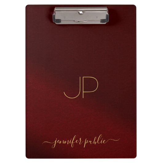 Porte-bloc Trendy Script Name Monogram Elegant Gold Text (Devant)